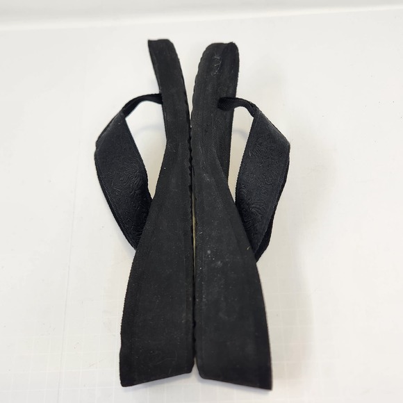 Teva Womens Mush Mandalyn Wedge 2 Black Thong Sandals Size 8 Slip On Shoes - Picture 8 of 9